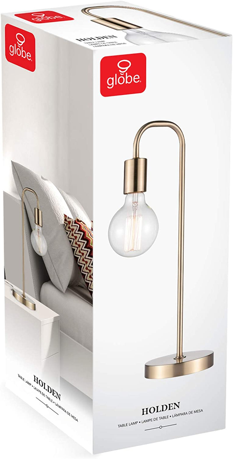 18-Inch Matte Brass Table Lamp - Modern Design for Bedroom and Living Room Décor