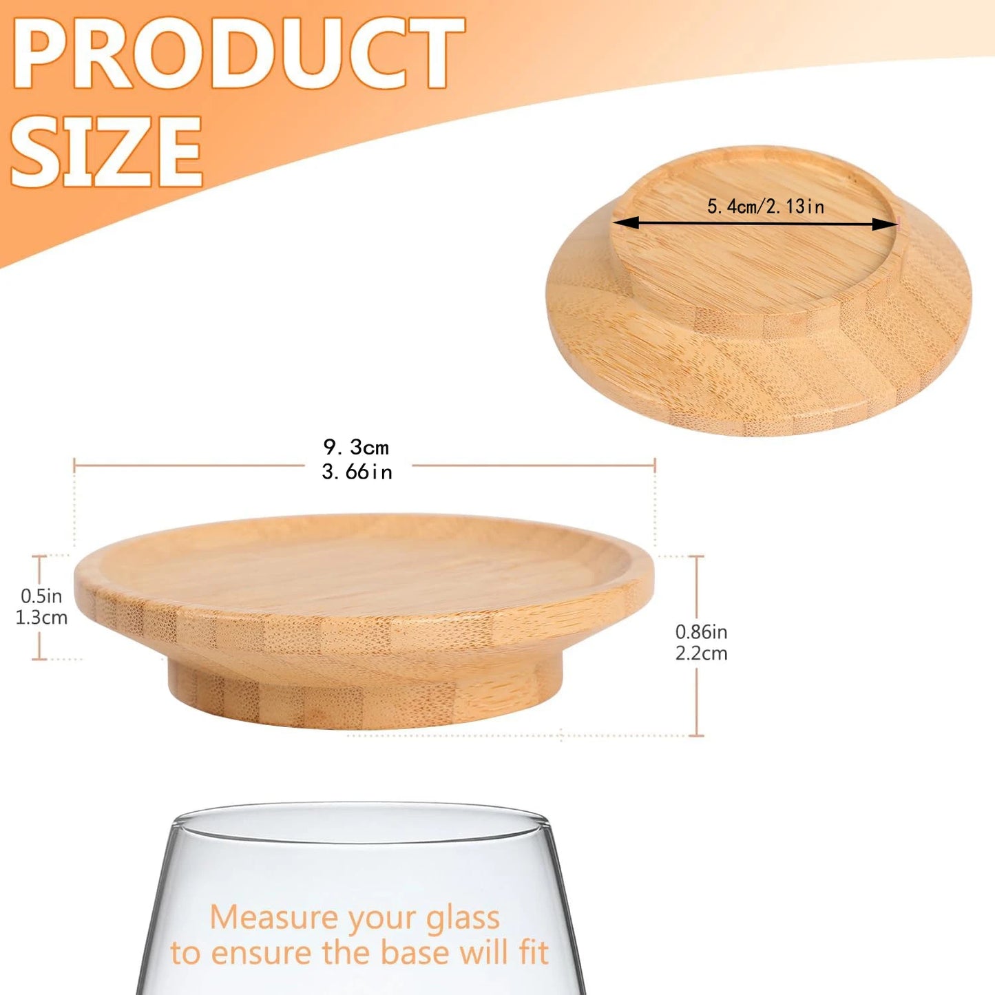 Bamboo Wine Glass Topper Coasters Set for Charcuterie Boards - Ideal for Family Gatherings, Restaurants, and Bars