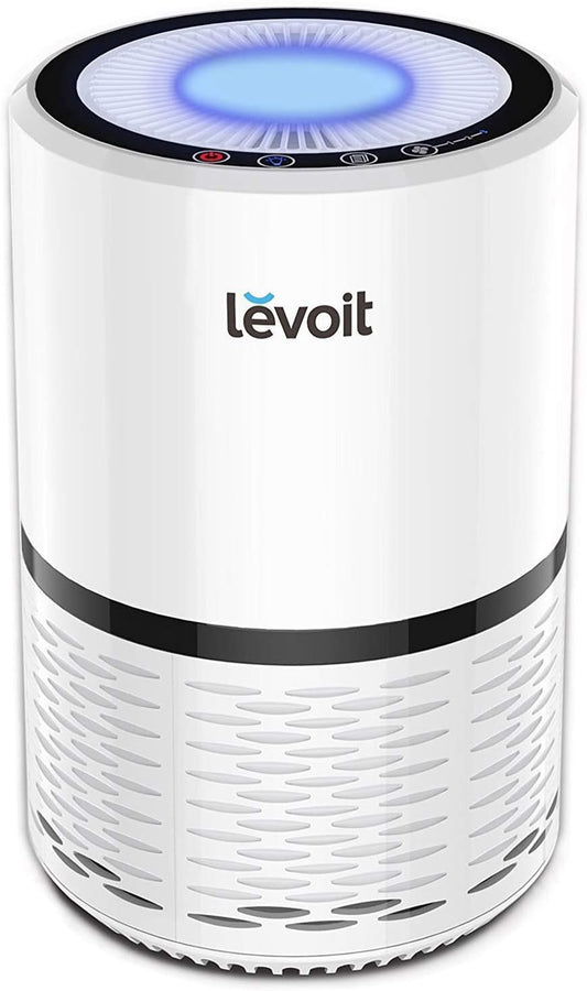 AHAM VERIFIDE, High-Efficiency Air purifier & Filter for Smoke, Dust, Pollen, and Odors in Bedroom, Office, or Nursery, Optional Night Light, Quiet Operation, LV-H132, White