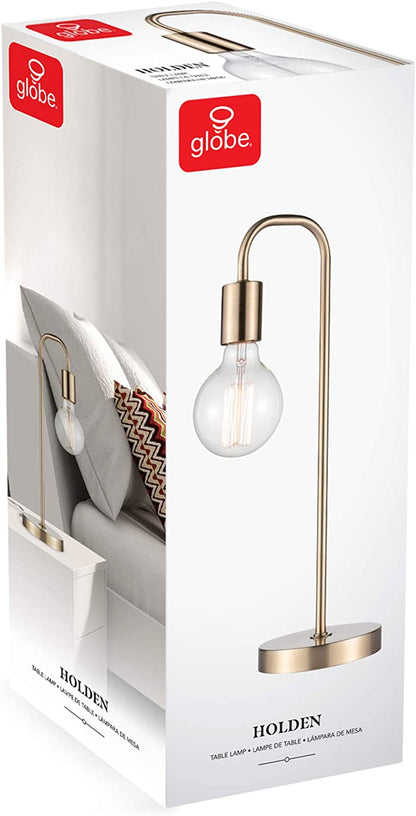 18-Inch Matte Brass Table Lamp - Modern Design for Bedroom and Living Room Décor