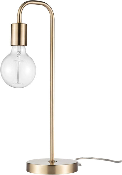 18-Inch Matte Brass Table Lamp - Modern Design for Bedroom and Living Room Décor
